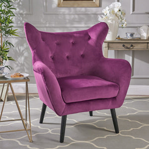 Christopher Knight Home® - Noble House - Seigfried Fuchsia velvet Arm Chair