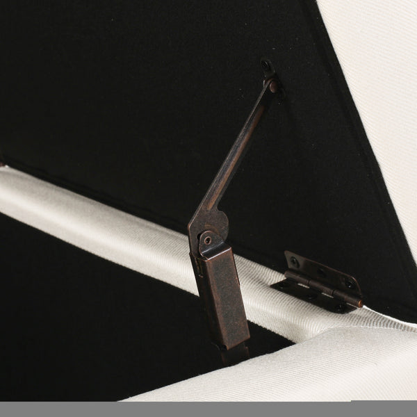 English Elm Christopher Knight Home® - Storage Ottoman Beige Linen Button-Tufted Bench with Safety-Close Hinge, 51.5" Long Storage Seat for Living Room Organizing and Extra Seating 74242.00