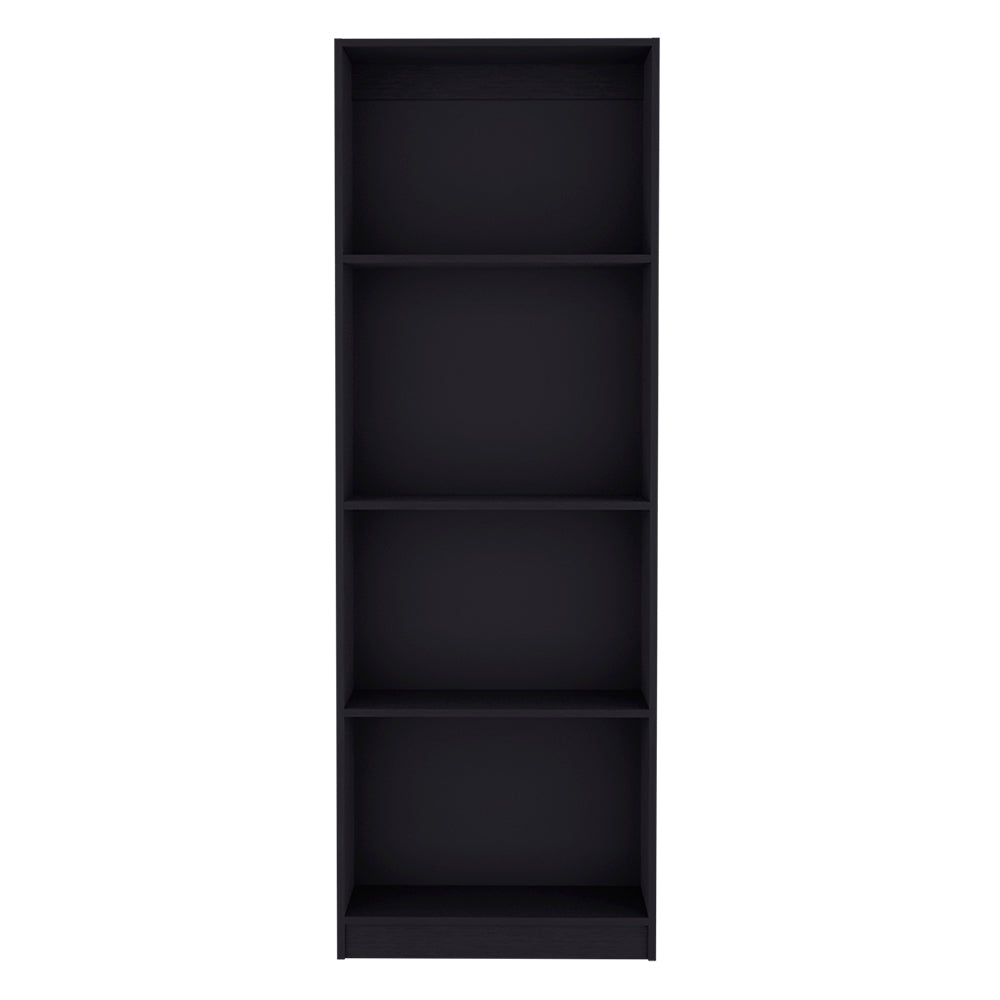 English Elm Bookcase Benzoni Engineered Wood Black – Four-Tier Office Storage, Space-Saving Shelves, Timeless Design (96) B092142811