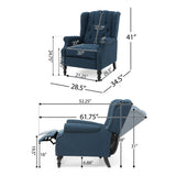 Christopher Knight Home® - Noble House - Walter Dark Blue Fabric Recliner