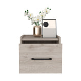 English Elm Floating Nightstand Calion, Bedroom, Light Gray