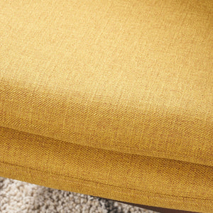 English Elm Christopher Knight Home® - Mid Mid Century Modern Fabric Club Chair with Button-Tufted Back and Accent Pillow, Tapered Birch Legs, Stylish Comfort (31.25˝W x 26.25˝D x 32.75˝H) Mustard 59135.00MUS