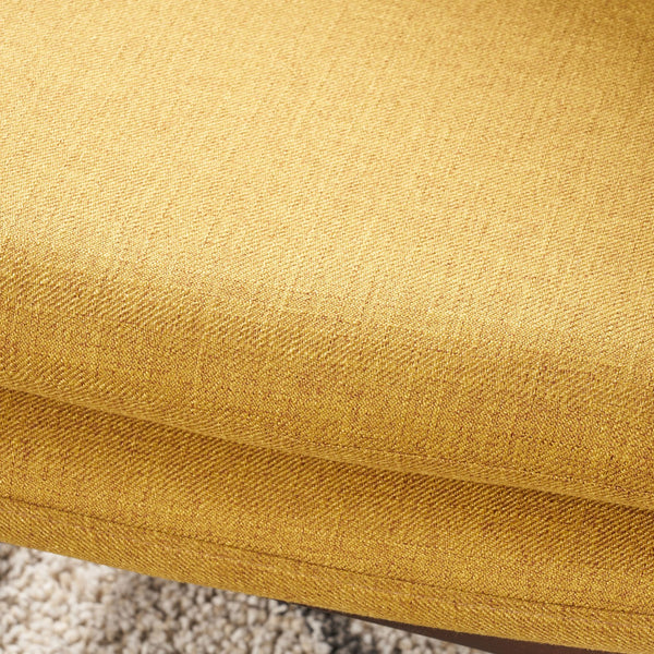 English Elm Christopher Knight Home® - Mid Mid Century Modern Fabric Club Chair with Button-Tufted Back and Accent Pillow, Tapered Birch Legs, Stylish Comfort (31.25˝W x 26.25˝D x 32.75˝H) Mustard 59135.00MUS