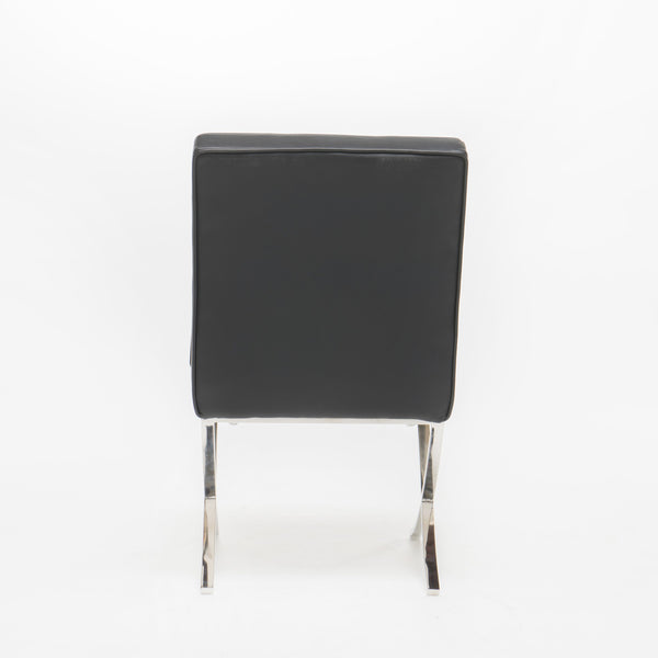 English Elm Christopher Knight Home® - PAVILION Dining Chair Set of 2 with Button-Tufted Waffle Stitching and Polished Silver X-Leg Base Black 59927.00