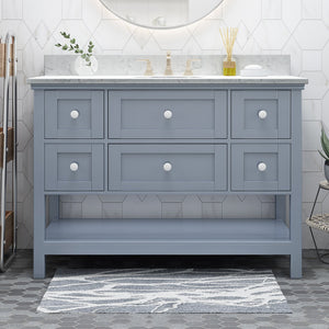 English Elm Christopher Knight Home® - 48'' Handcrafted Gray Bathroom Vanity Cabinet With Soft-Close Drawers And Stylish Storage Solutions 65590.00GRY