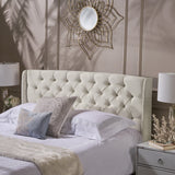 Christopher Knight Home® - Noble House - Lidia Contemporary Full/Queen Tufted Wingback Fabric Headboard