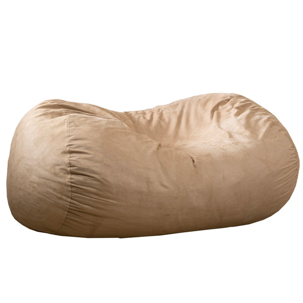 English Elm Christopher Knight Home® - Asher Champagne Microfiber Suede 6.5ft Removable Bean Bag Cover with Childproof Zipper, Soft 37954.00SKIN