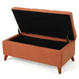 Christopher Knight Home® - Noble House - Harper Orange Fabric Storage Ottoman