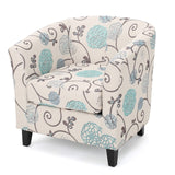 Christopher Knight Home® - Noble House - Preston White and Blue Fabric Club Chair