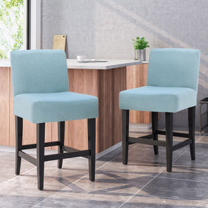 English Elm Christopher Knight Home® - ZUMA Plush Fabric Counter Stool with Breathable Upholstery, Thick Padded Support and Easy Care Finish Light Blue 73723.00FLBLU