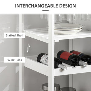 English Elm Rolling Kitchen Island Cart with Drawer and Adjustable Shelf, Mobile Serving Trolley with Hidden Wheels, Towel Racks, Durable MDF Top and 88 lb Capacity for Smart Kitchen Storage and Easy Mobility White W2225142638