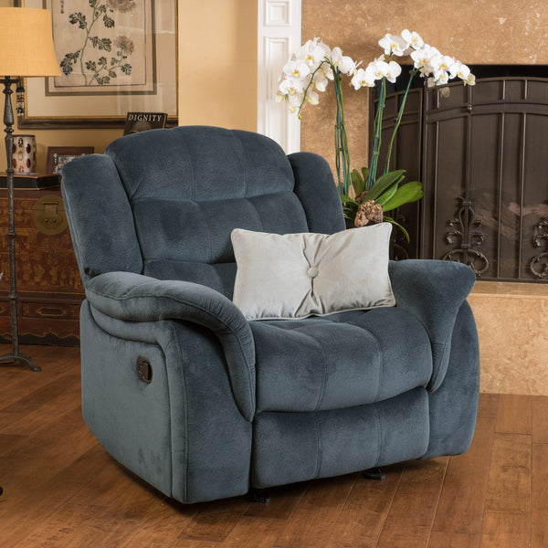 English Elm Christopher Knight Home® - Classic Glider Recliner with Luxurious PU Upholstery, Spacious Seat, Durable Frame, Ultimate Comfort Steel Gray 57412.00FSTL