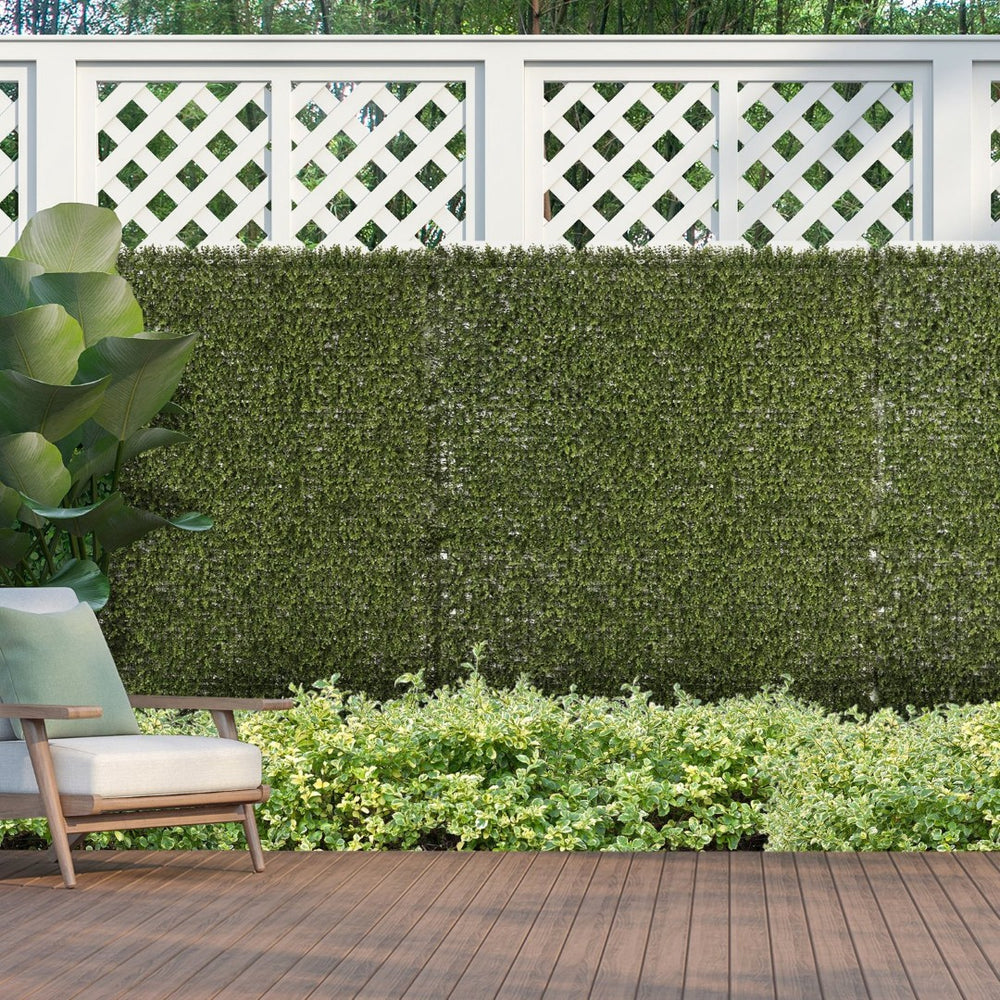 English Elm Artificial Boxwood Wall Panels Uv Resistant Pe Hedge Coverage for Fence Patio Decor W2225142620