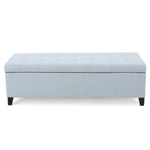 English Elm Christopher Knight Home® - Upholstered Storage Ottoman Bench with Flip-Top Compartment for Extra Seating, Footrest, Durable Elegance Light Blue 68087.00LSKY