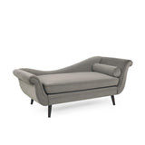 Christopher Knight Home® - Noble House - Calvert Contemporary Velvet Chaise Lounge with Scroll Arms