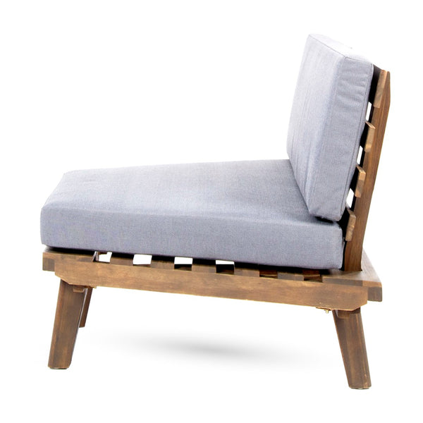 English Elm Hillcrest Solid Acacia Corner Sofa with Built-in Side Table for Outdoor Living 61288.00TSET