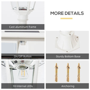 English Elm 77" Solar Lamp Post Light Vintage Aluminum Outdoor Street Lamp with PIR Motion Sensor, Adjustable Brightness, IP44 Weatherproof Garden Accent Lighting W2225142612
