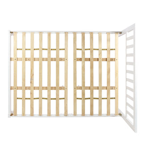 English Elm Christopher Knight Home® - Acacia Solid Wood Queen Platform Bed Frame with Headboard in White — Low Profile, Durable Slats Support 72150.00WHI-Q