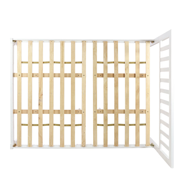 English Elm Christopher Knight Home® - Acacia Solid Wood Queen Platform Bed Frame with Headboard in White — Low Profile, Durable Slats Support 72150.00WHI-Q