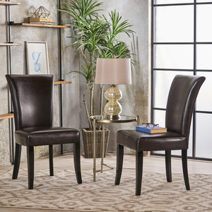 Christopher Knight Home® - Noble House - Stanford Brown Leather Dining Chairs - Set of 2