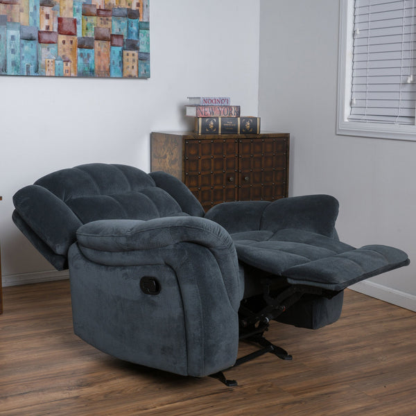 English Elm Christopher Knight Home® - Classic Glider Recliner with Luxurious PU Upholstery, Spacious Seat, Durable Frame, Ultimate Comfort Steel Gray 57412.00FSTL
