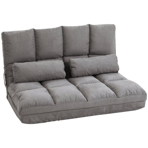 English Elm Convertible Floor Sofa Chair - Versatile Folding Couch Bed With 2 Pillows, Adjustable For Comfort W2225142648