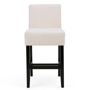 English Elm Zuma Upholstered Counter Stools Set of 2 Studded Acacia Wood Kitchen Island Seating 73723.00FBGE