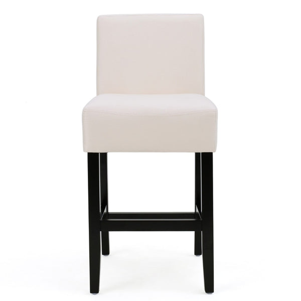 English Elm Zuma Upholstered Counter Stools Set of 2 Studded Acacia Wood Kitchen Island Seating 73723.00FBGE