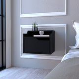 English Elm Floating Nightstand Chester, Bedroom, Black