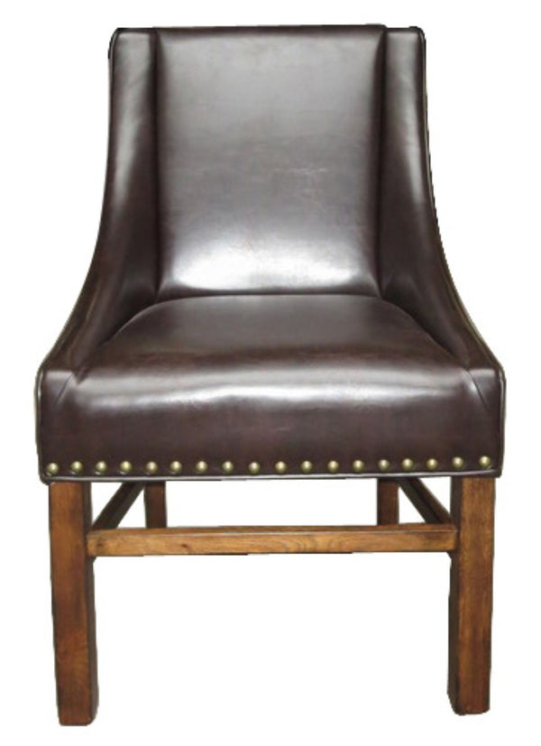 English Elm Worthington Upholstered Arm Dining Chair with Nailhead Trim and Rubberwood Frame 57371.00PU