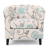 Christopher Knight Home® - Noble House - Preston White and Blue Fabric Club Chair