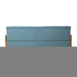 English Elm Aidan Tufted Fabric Sofa with Diamond Stitching and Gold Tipped Rubberwood Legs Blue 61688.00BLU