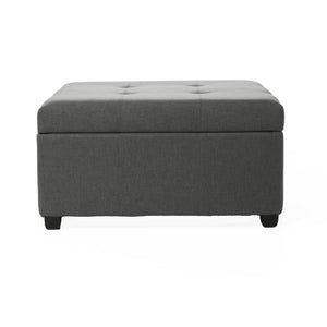 English Elm Carlsbad Tufted Waffle Lid Square Ottoman with Birch Legs for Living Room Storage 73426.00FDGY
