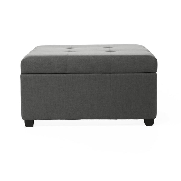 English Elm Carlsbad Tufted Waffle Lid Square Ottoman with Birch Legs for Living Room Storage 73426.00FDGY
