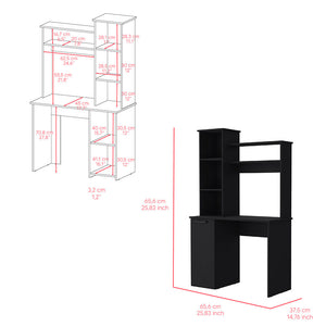 English Elm Computer Desk Dumas, Office, Black