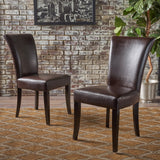 Christopher Knight Home® - Noble House - Stanford Brown Leather Dining Chairs - Set of 2