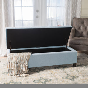 English Elm Christopher Knight Home® - Upholstered Storage Ottoman Bench with Flip-Top Compartment for Extra Seating, Footrest, Durable Elegance Light Blue 68087.00LSKY