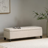 Christopher Knight Home® - Noble House - Mission Beige Tufted Fabric Storage Ottoman Bench