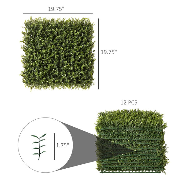 English Elm Artificial Boxwood Wall Panels Uv Resistant Pe Hedge Coverage for Fence Patio Decor W2225142620