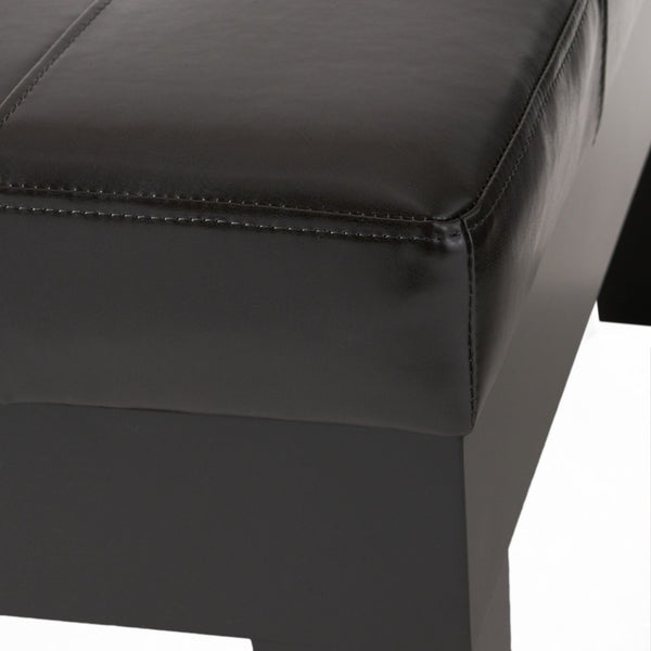 English Elm Chatham Bonded Leather Storage Ottoman with Slide Out Drawer and Tapered Legs 52423.00