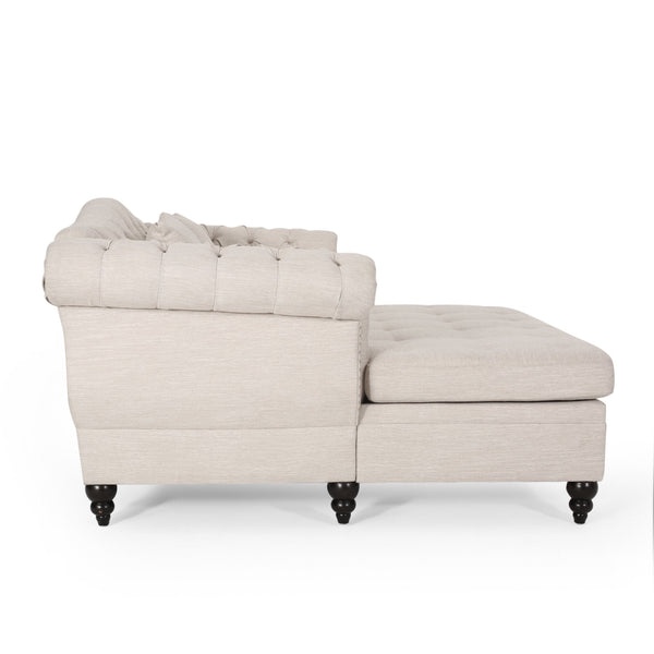 English Elm Christopher Knight Home® - Loveseat Double Chaise Lounge – Timeless Beige Upholstery, Elegant Design, And Ultimate Comfort Retreat 68105.00AFBGE_68105.00BFBGE