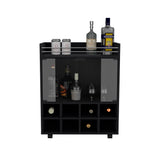 English Elm Bar Cart Philadelphia, Living Room, Black