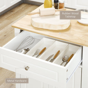 English Elm Rolling Kitchen Island Cart with Drawer and Adjustable Shelf, Mobile Serving Trolley with Hidden Wheels, Towel Racks, Durable MDF Top and 88 lb Capacity for Smart Kitchen Storage and Easy Mobility Cream White W2225142637