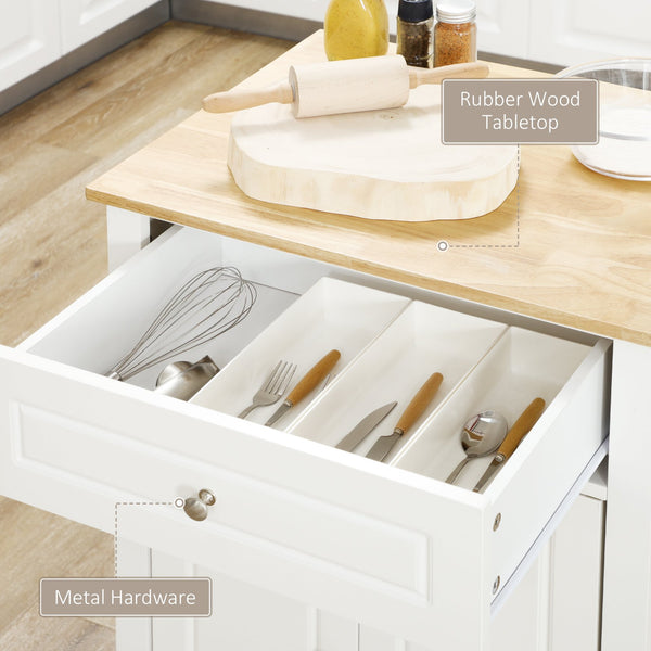 English Elm Rolling Kitchen Island Cart with Drawer and Adjustable Shelf, Mobile Serving Trolley with Hidden Wheels, Towel Racks, Durable MDF Top and 88 lb Capacity for Smart Kitchen Storage and Easy Mobility Cream White W2225142637