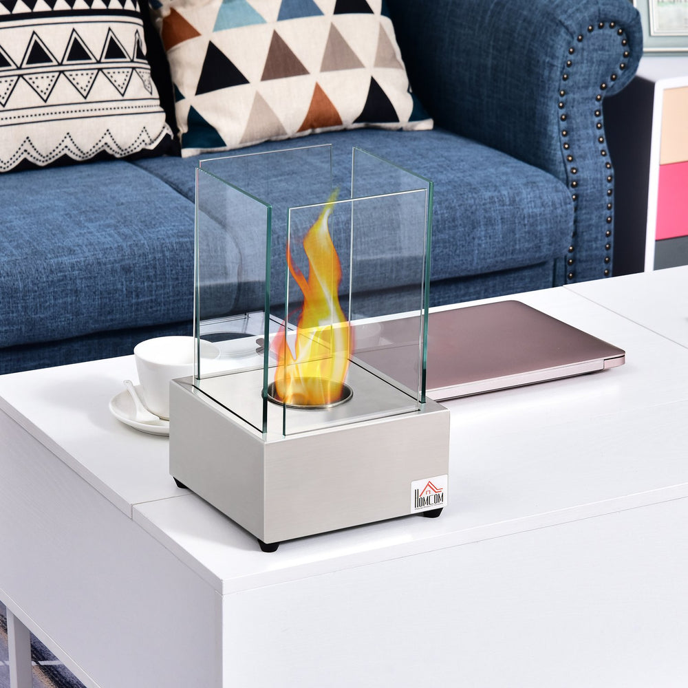 English Elm Ethanol Tabletop Fireplace 7.75" Stainless Steel – Clean-Burning Fuel, 160 Sq Ft Heat, 2Hr Burn W2225142640