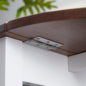 English Elm 55" Solid Wood Pine Drop-Leaf Table for Small Spaces, Expandable Dining & Homework Nook, Brown W2225142659