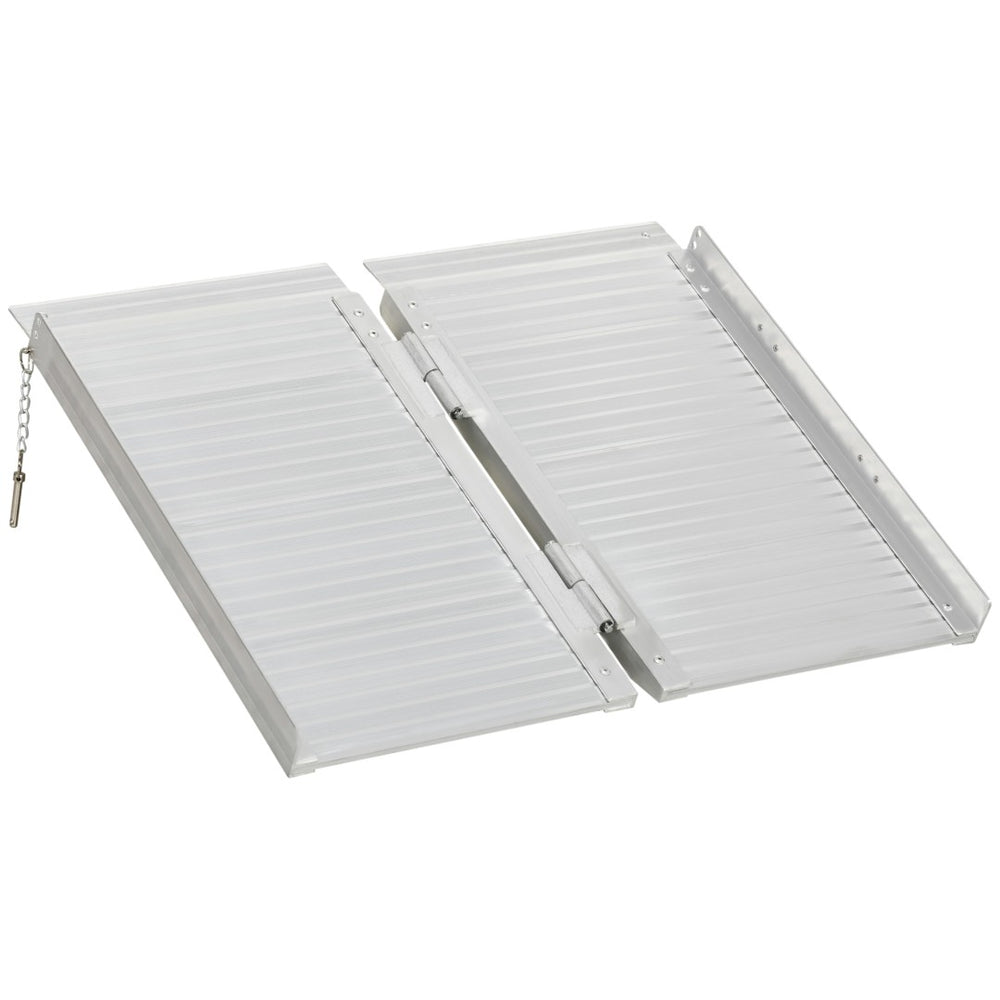 English Elm Textured Aluminum Folding Threshold Ramp Portable Wheelchair Access for Doorways and Steps W2225142633