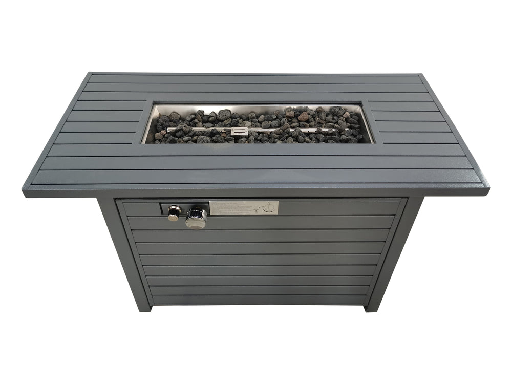 English Elm 25'' 42'' 22'' Steel Propane Outdoor Fire Pit Table with Lid, 50,000 BTU, ETL Listed, Cover INCLUDED B120142401