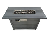 English Elm 25'' H X 42'' W Steel Propane Outdoor Fire Pit Table With Lid (Grey)