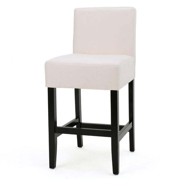 English Elm Zuma Upholstered Counter Stools Set of 2 Studded Acacia Wood Kitchen Island Seating 73723.00FBGE